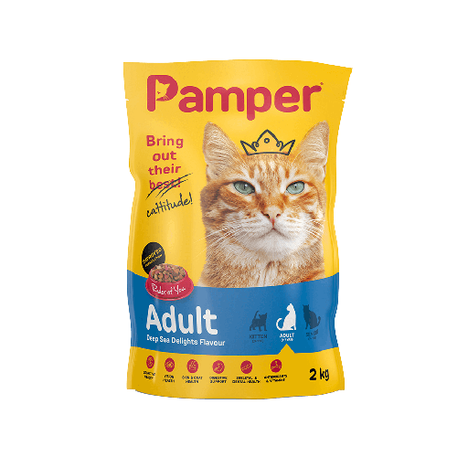 Pamper Deep Sea Delights Adult Dry Cat Food 2kg